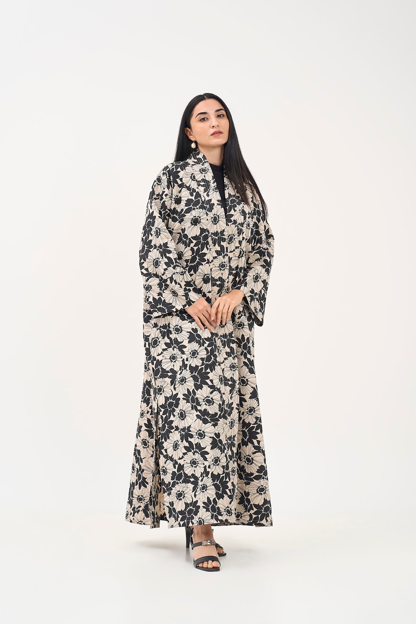 Monochrome Blossom Abaya